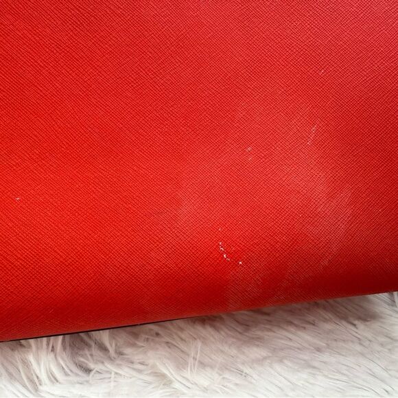 Michael Kors Red Medium Saffiano Leather Convertible Satchel Shoulder purse - Picture 5 of 16